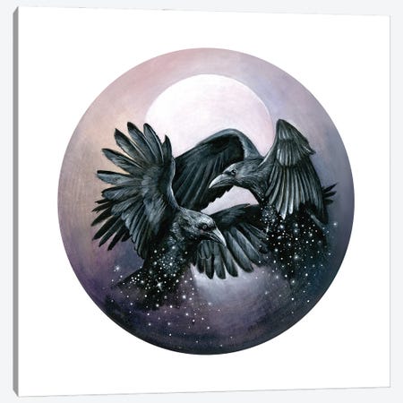 Stardust Ravens Canvas Print #KWC36} by Kimera Wachna Art Print
