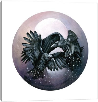 Stardust Ravens Canvas Art Print - Kimera Wachna