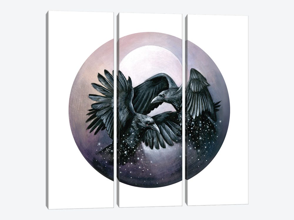 Stardust Ravens by Kimera Wachna 3-piece Art Print