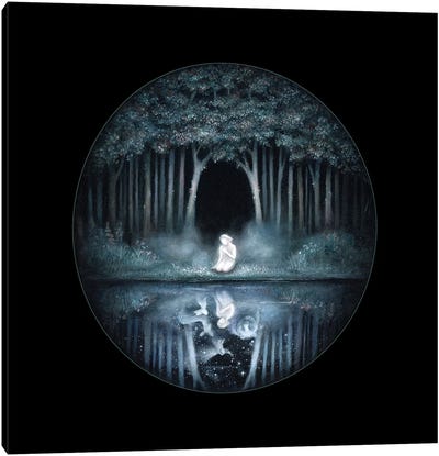Black Woods Water I Canvas Art Print - Illuminated Dreamscapes