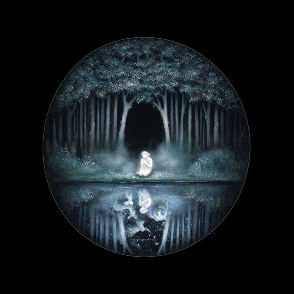 Illuminated Dreamscapes: Black Woods Water I by Kimera Wachna