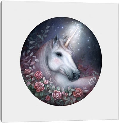 Camellia Unicorn Canvas Art Print - Kimera Wachna