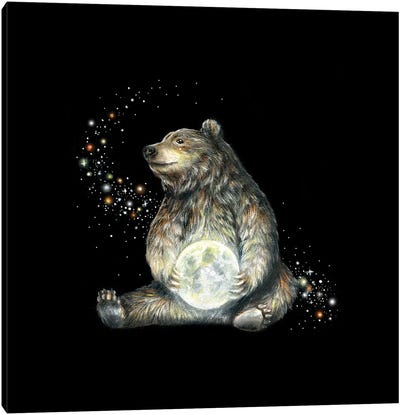 Cosmic Creatures Bear Canvas Art Print - Kimera Wachna