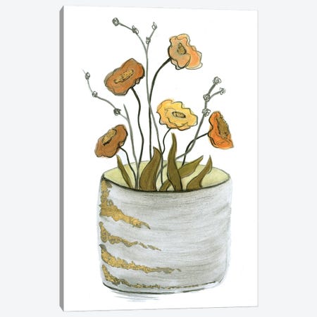 Golden Posies Canvas Print #KWD6} by Kayleigh Wold Canvas Wall Art