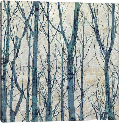 Through The Trees - Blue I Canvas Art Print