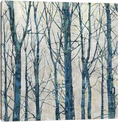 Through The Trees - Blue II Canvas Art Print