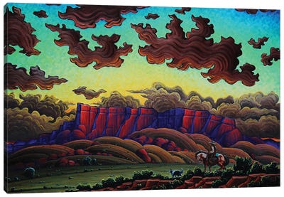 The Sacred Dusk Canvas Art Print - Cloudy Sunset Art
