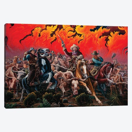 Fleeing Hell's Fury - Range Fire Canvas Print #KWG23} by Kim Douglas Wiggins Art Print