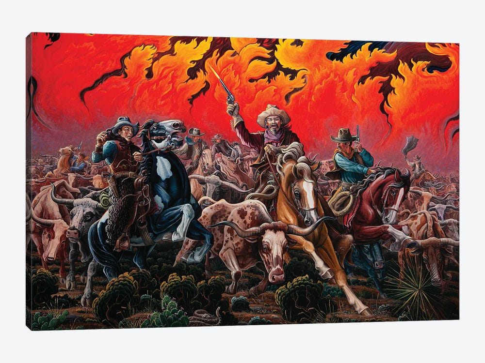 Fleeing Hell's Fury - Range Fire 1-piece Canvas Wall Art
