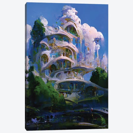 Cloud Town Canvas Print #KWH17} by Kenwood Huh Canvas Artwork