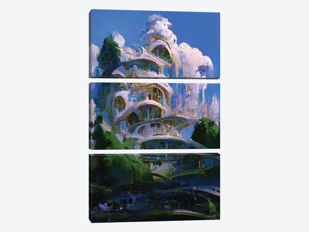 Cloud Town by Kenwood Huh 3-piece Canvas Print