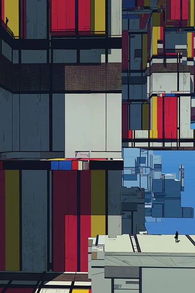 Mondrian Dream by Kenwood Huh multi panel art