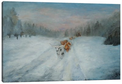 Journey Through the Snow IV Canvas Art Print - Kathy Winkler