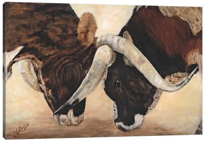 Hook 'em Horns I Canvas Art Print - Kathy Winkler