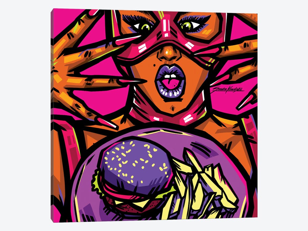 Burger lover by Sandra Kowalskii 1-piece Canvas Art