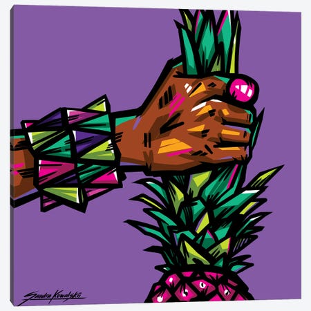 Pineapple Canvas Print #KWL33} by Sandra Kowalskii Art Print