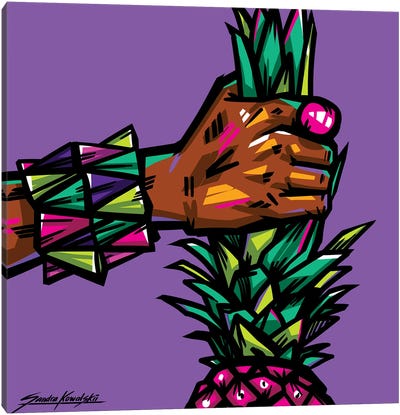 Pineapple Canvas Art Print - Pantone 2022 Very Peri