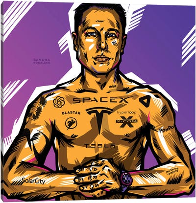 Elon Musk Canvas Art Print - Sandra Kowalskii