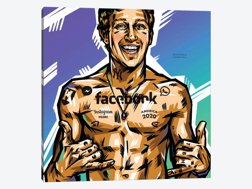Zuckerberg by Sandra Kowalskii 1-piece Canvas Art