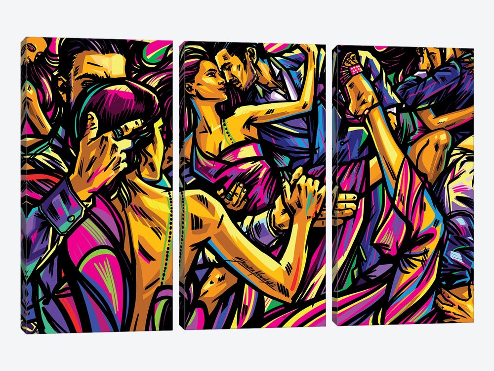 Tango by Sandra Kowalskii 3-piece Canvas Print