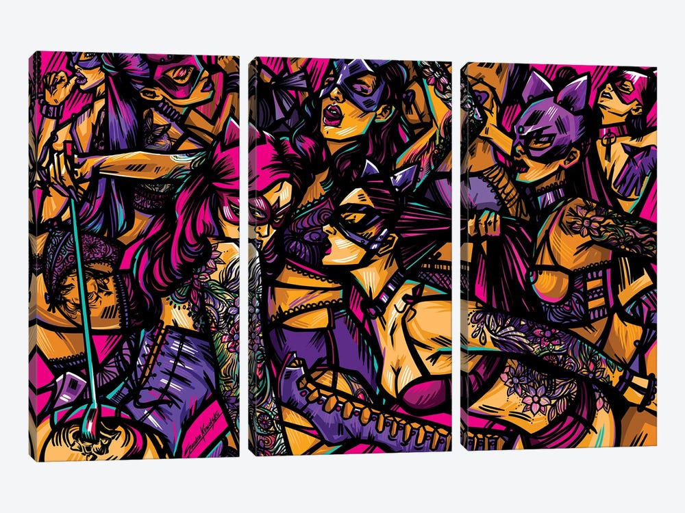 Fury by Sandra Kowalskii 3-piece Canvas Wall Art