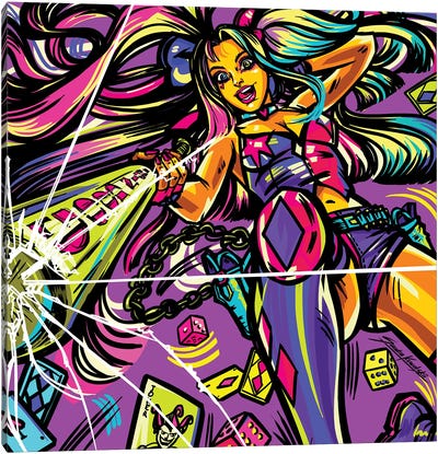 Harley Quin Canvas Art Print - Comic Book Character Art
