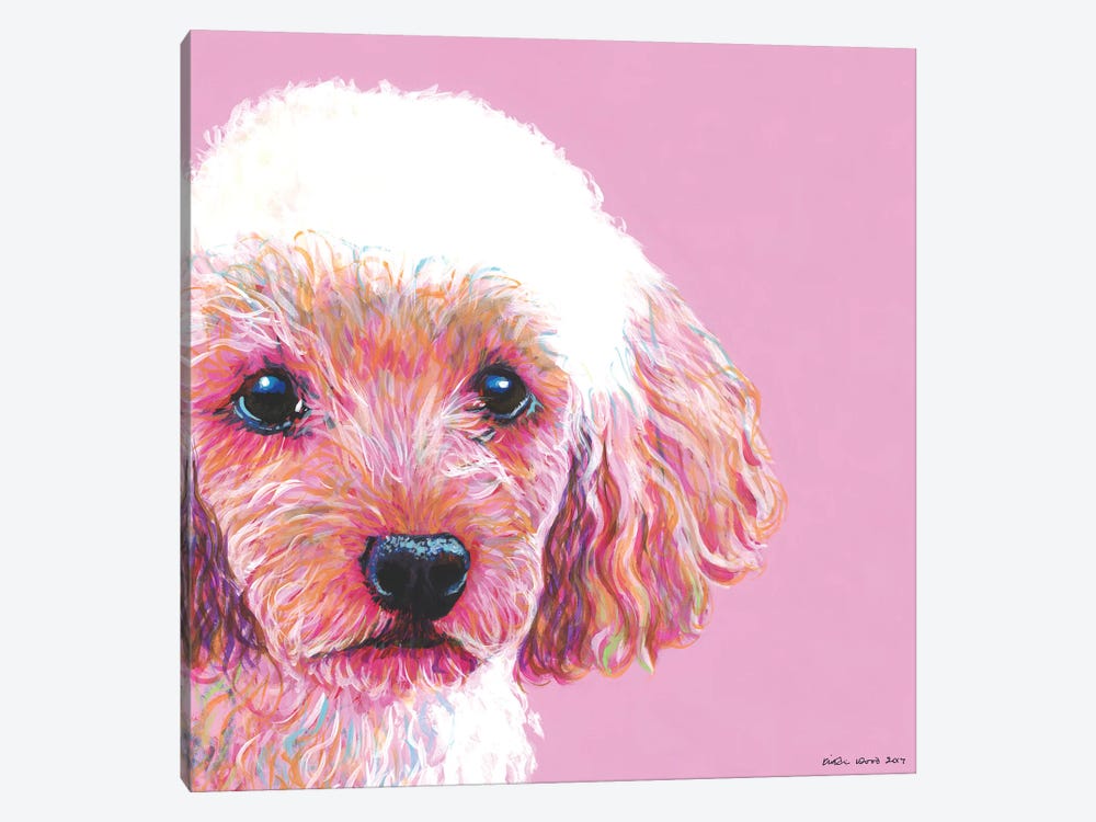 Poodle On Pink, Square by Kirstin Wood 1-piece Art Print