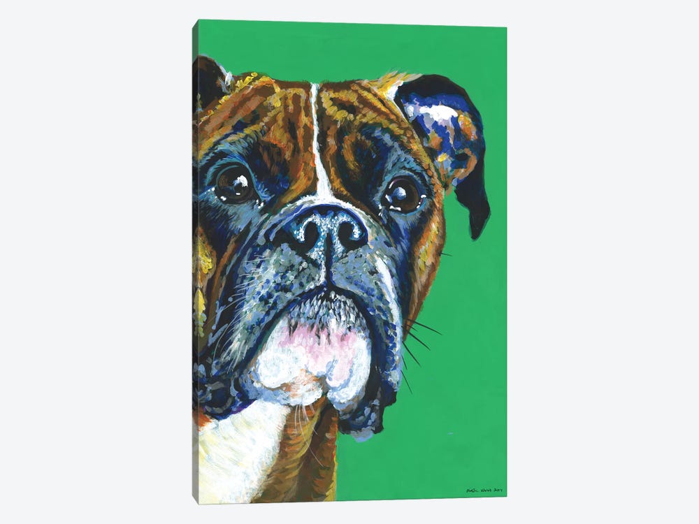 Boxer On Emerald by Kirstin Wood 1-piece Art Print