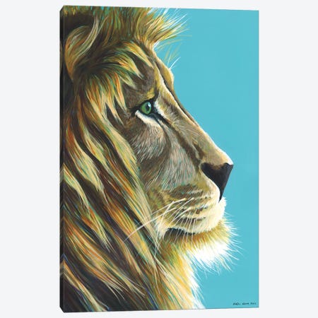 Lion King Canvas Print #KWO37} by Kirstin Wood Art Print
