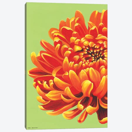 Orange Bloom Canvas Print #KWO39} by Kirstin Wood Canvas Artwork