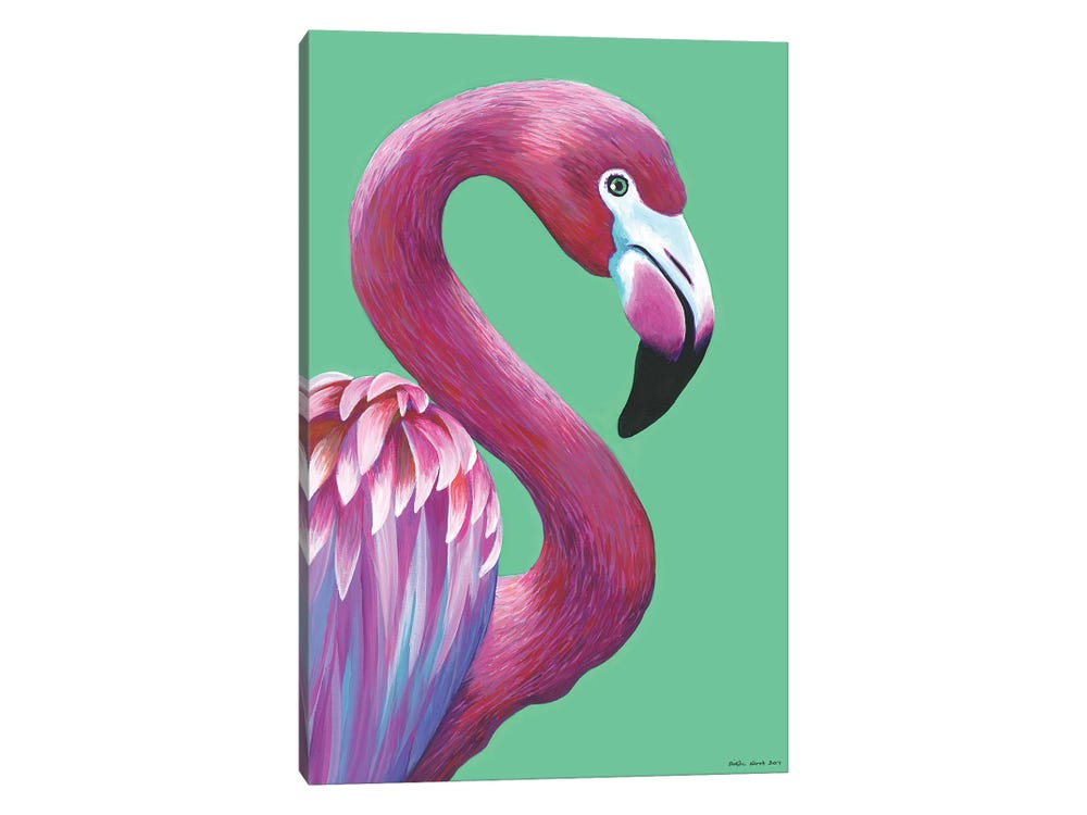 Pretty Flamingo Canvas Art by Kirstin Wood