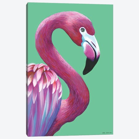 Pretty Flamingo Canvas Print #KWO41} by Kirstin Wood Canvas Art Print