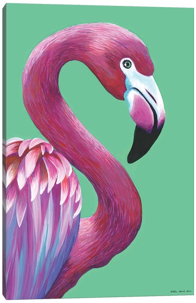 Pretty Flamingo Canvas Art Print - Flamingo Art