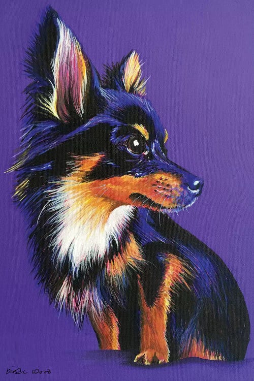 Chihuahua On Purple by Kirstin Wood wall art