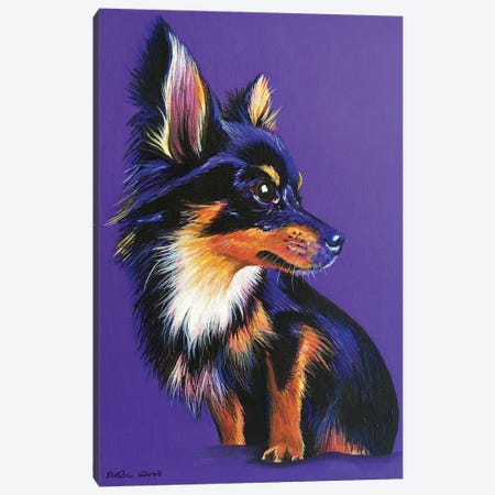 Chihuahua On Purple Canvas Print #KWO52} by Kirstin Wood Canvas Artwork