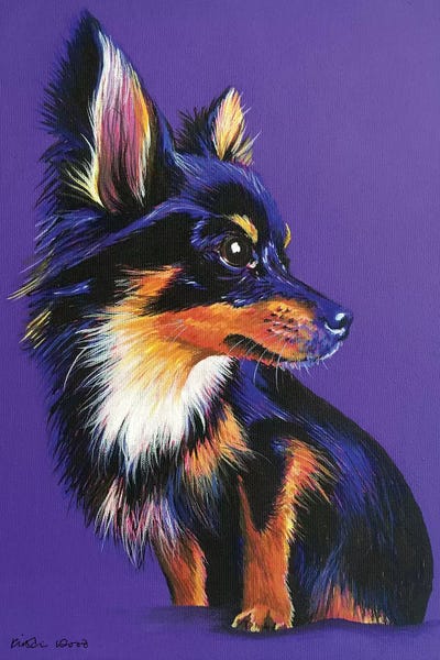 Chihuahuas: Chihuahua On Purple by Kirstin Wood