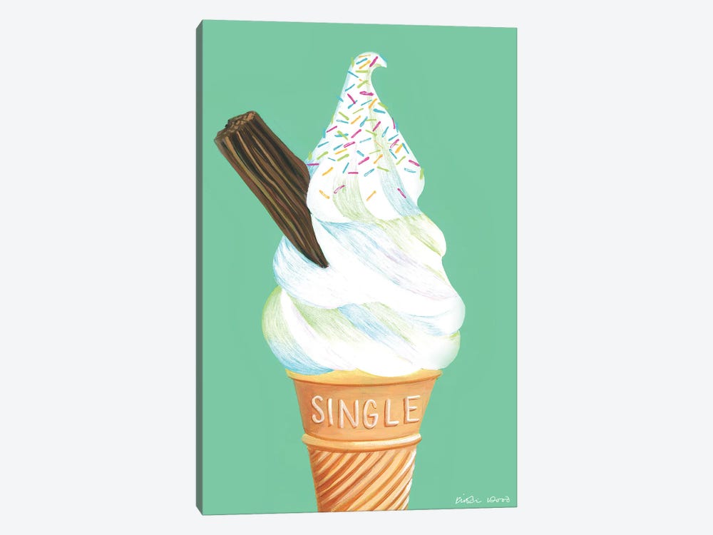 Ice Cream On Mint Green by Kirstin Wood 1-piece Art Print