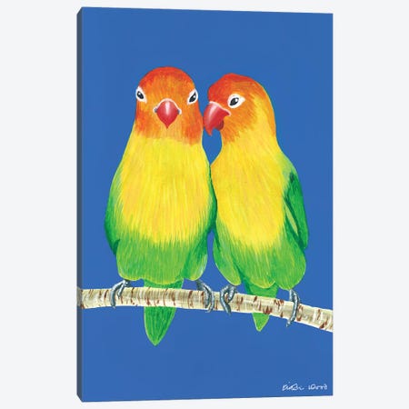 Little Love Birds Canvas Print #KWO83} by Kirstin Wood Canvas Art Print