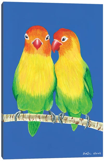 Little Love Birds Canvas Art Print - Color Palettes