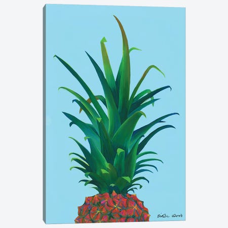 Spiky Pineapple Canvas Print #KWO89} by Kirstin Wood Art Print