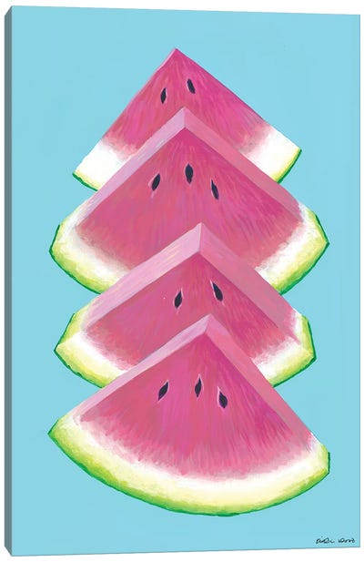 Watermelon Wedges Canvas Art Print - Minimalist Kitchen Art