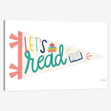Let's Read Pennant Canvas Print #KYB9} by Kyra Brown Canvas Print
