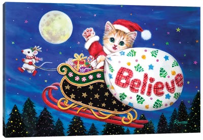Believe Canvas Art Print - Santa Claus Art