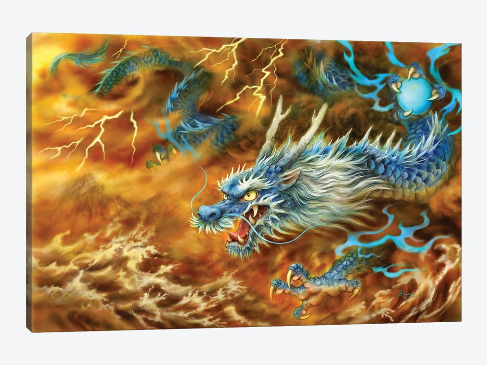 Blue Dragon Of The East by Kayomi Harai 1-piece Canvas Art Print