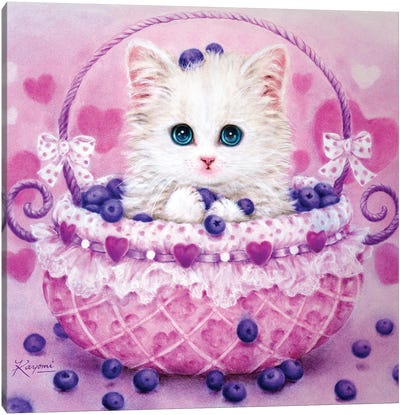 Blueberry Basket Canvas Art Print - Kayomi Harai