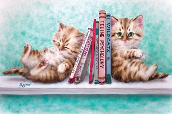 Kayomi Harai: Bookend Kitties by Kayomi Harai