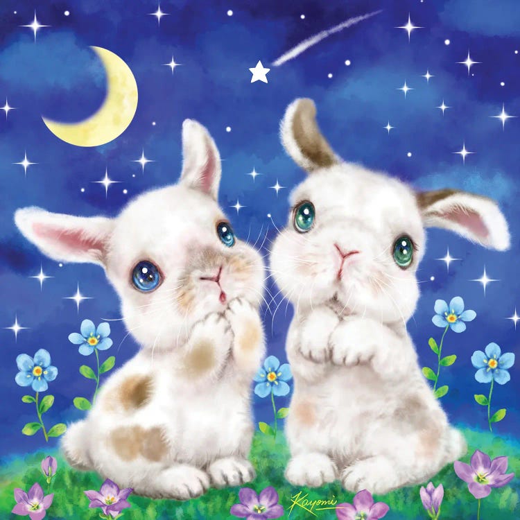 Bunnies Starry Night