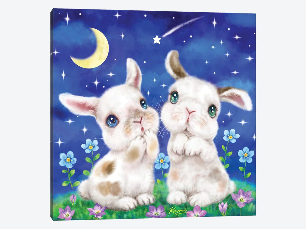 Bunnies Starry Night by Kayomi Harai 1-piece Canvas Art