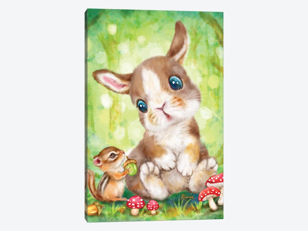 Bunny And Chipmunk by Kayomi Harai 1-piece Canvas Art
