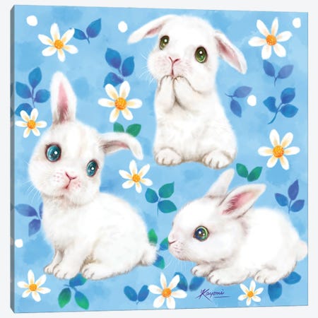 Bunny Trio Canvas Print #KYI123} by Kayomi Harai Canvas Wall Art